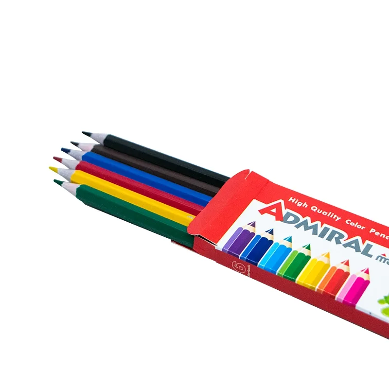 مداد رنگی 6 آدمیرال رنگ پلیمری مقوایی