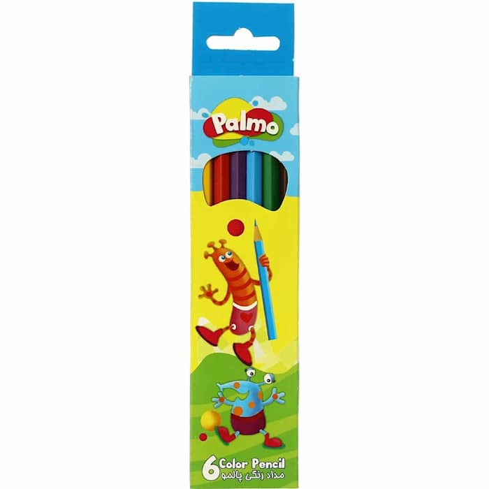 رنگی 6رنگ مقوایی پالمو 3201 مداد رنگی 6رنگ مقوایی پالمو 3201